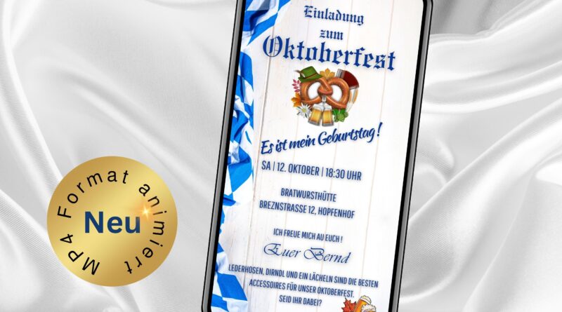 Digitale Einladung Geburtstag Oktoberfest