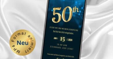 Digitale Einladung Geburtstag 50th